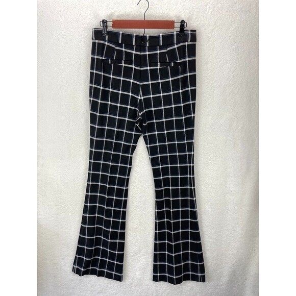 Derek Lam 10 Crosby Plaid Flare Pants Women’s Size 8 Blue Black White Dressy - Picture 7 of 8